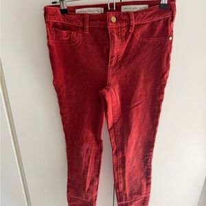Pilcro and the Letterpress Red High-Rise Skinny Jeans